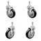 Service Caster 5 Inch Black Polyurethane Wheel Swivel 10mm Threaded Stem Caster Brake, 2PK SCC-TS20S514-PPUB-BLK-TLB-M1015-2-S2 - alternate 1